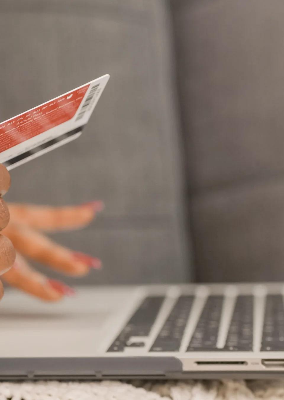 Woman purchasing goods online