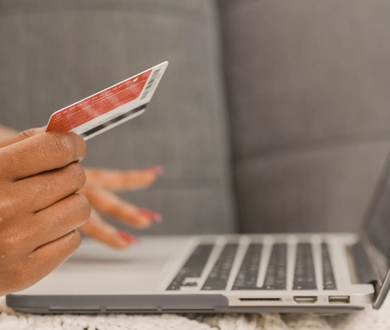 Woman purchasing goods online